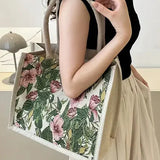 Taila Jute Bag with Floral Print and Eco-Friendly Design