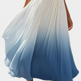 Starla Maxi Dress Halter Pleated with Pearl Details