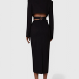 Bernice Midi Blazer Dress with Cut-Out and Open Back