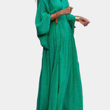 Anelia Geometric Maxi Dress with V-Neck