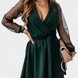 Calandra Elegant Mini Dress with Sophisticated Neckline and Flattering Silhouette