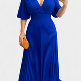 Odele Fluid Pleated Dress with Open Back