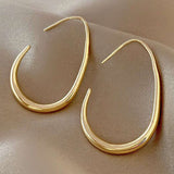 Oval Metal Earrings