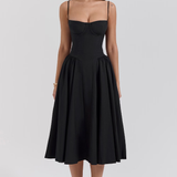 Felicity Midi Dress with Corset and No Sleeves