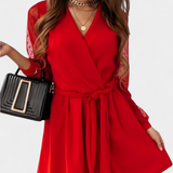 Calandra Elegant Mini Dress with Sophisticated Neckline and Flattering Silhouette