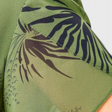 Lupita Green Chiffon Midi Dress with A-Line Cut