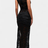 Irina Maxi Dress in Lace with Golden Details