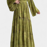 Tavira Long Sleeve Floral Dress with Belt