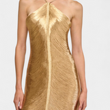 Jianna Halter Neck Dress with Metallic Fringes