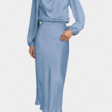 Cecila Maxi Dress with High Neck and Floral Detail