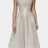 Everleigh Long Dress with Embroidery and A-Line Cut