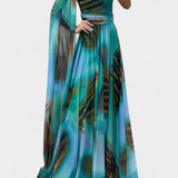 Cedara One-Shoulder Maxi Dress with Floral Detail