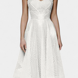 Everleigh Long Dress with Embroidery and A-Line Cut