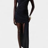 Velia Asymmetrical Mini Dress with Draping