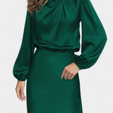 Cecila Maxi Dress with High Neck and Floral Detail