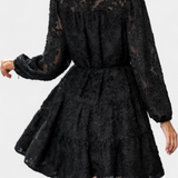 Soreia Button-Up Shirt Dress with Long Textured Sleeves