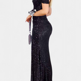 Off-Shoulder Mermaid Dress with Sequins