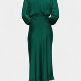 Cecila Maxi Dress with High Neck and Floral Detail