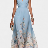 Sauline Floral Maxi Dress with Sleeveless V-Neck
