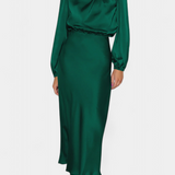 Cecila Maxi Dress with High Neck and Floral Detail