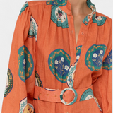 Sibley Linen Maxi Dress with Exclusive Print and Belt