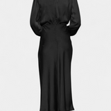 Cecila Maxi Dress with High Neck and Floral Detail