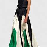 Antía Off-Shoulder Maxi Dress with Elegant Print