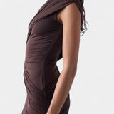 Velia Asymmetrical Mini Dress with Draping