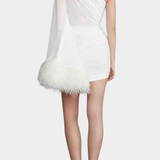 Nivalis Fitted Dress with Ruffles and V-Neck