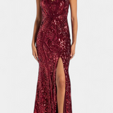 Marleni Halter Dress with Sequins