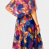 Ellerie Tropical Fluid Dress with Relaxed Fit and Vibrant Print