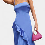 Paige Asymmetrical One-Shoulder Dress with Ruffles