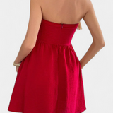 Kassandra Mini Dress Halter with Open Back and Flared Silhouette