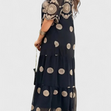 Cathy Elegant Summer Mesh Dress with Hollow Design and Fluid Cut