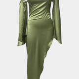 Keisha Asymmetrical One-Shoulder Maxi Dress with Sculpted Waist