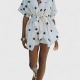 Avila Kimono Set with Knot and Polka Dot Shorts