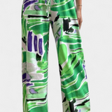 Senda Wide-Leg Trousers with Abstract Print