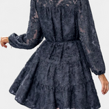 Soreia Button-Up Shirt Dress with Long Textured Sleeves