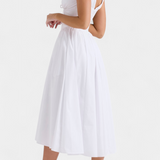 Margie Midi Dress with V-Neck and Romantic Floral Print