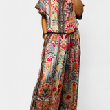 Hallie Boho Set with Wide Trousers and Fringed Blouse