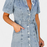 Orlena Washed Denim Mini Dress