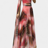 Cedara One-Shoulder Maxi Dress with Floral Detail