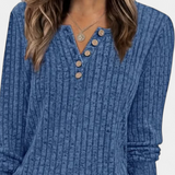 Birdie Buttoned Ribbed Sweater