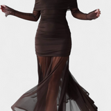 Desiree Maxi Strapless Dress with Sculptural Gatherings