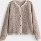 Chenda Short Plush Textured Cardigan