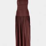 Maddy Maxi Dress without Sleeves with Side Draping