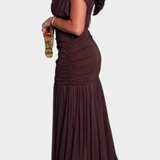 Noelia Pleated Mesh Bodycon Dress