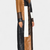 Norelle Patchwork Leather Trench Coat