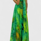 Caprice Floral Print Chiffon Maxi Dress with Halter Neck
