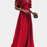 Lucera Elegant Maxi Dress with Flared Sleeves